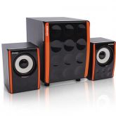 Caixa Som c/ Subwoofer 15w - Laranja / Preto - 110/220v
