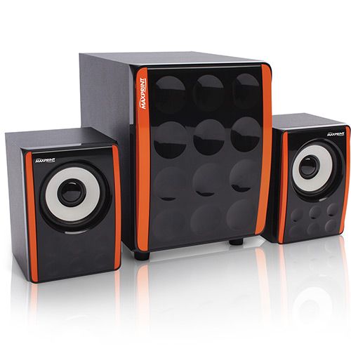 Caixa Som c/ Subwoofer 15w - Laranja / Preto - 110/220v